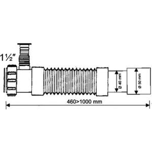 Гофра для сифона McAlpine 1 1/2х40/50 (MRMF2W)