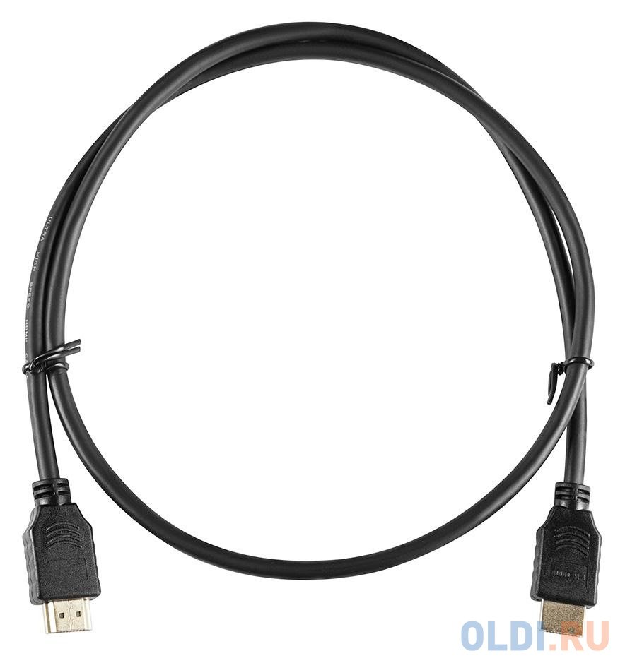 Кабель HDMI 1м Бюрократ BHP-HDMI-2.1-1 круглый черный