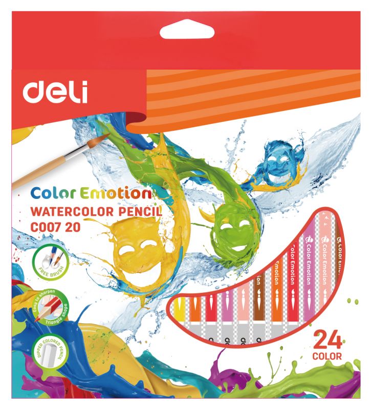 Карандаши цветные акварельные Deli Color Emotion 24 цвета EC00720 (24 шт. в уп-ке) в Москвe