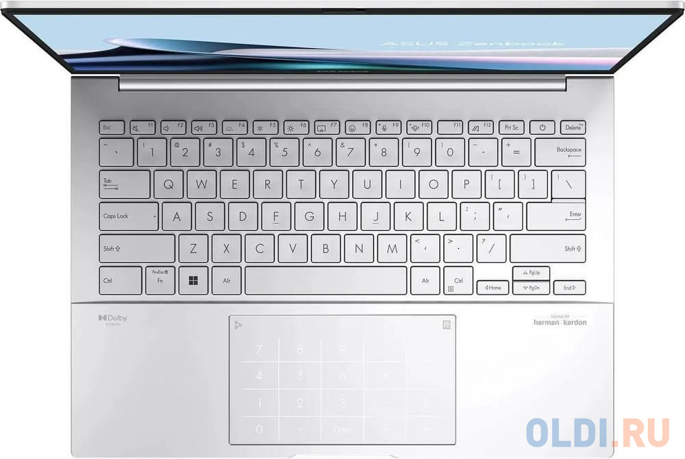 Ноутбук ASUS Zenbook 14 OLED UX3405MA-QD262W Intel Core Ultra 5 125H/16Gb/SSD512Gb/14&quot;/OLED/3k/120hz/Win11/Silver (90NB11R2-
M00ZW0)