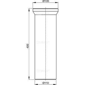 Отвод для унитаза AlcaPlast для унитаза 400 мм (A91-400)