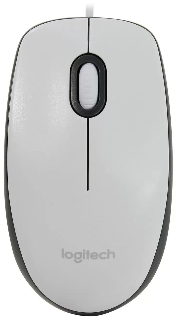 Мышь проводная Logitech M100, 1000dpi, оптическая светодиодная, USB, белый (910-006764)