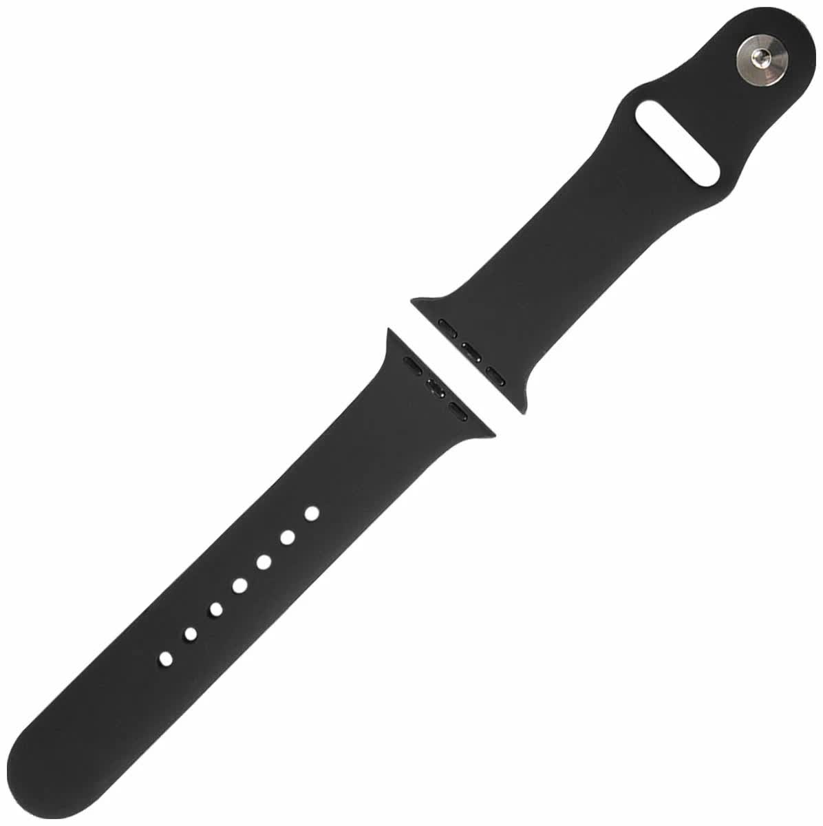 Ремешок Red Line силиконовый для Apple Watch – 42/44 mm (S3/S4/S5/SE/S6), черный УТ000027229 в Москвe