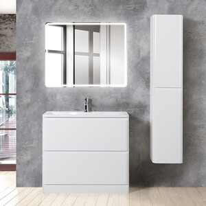 Тумба с раковиной BelBagno Albano 90 bianco lucido напольная (ALBANO-900-2C-PIA-BL, BB900/455-LV-MR-ALR)