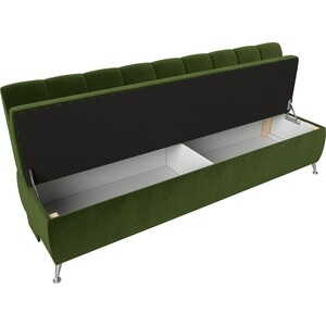 Кухонный прямой диван АртМебель Кантри вельвет зеленый