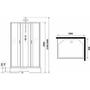 Душевая кабина Niagara NG-33084-14QBKT 100х80х210-240 в Москвe