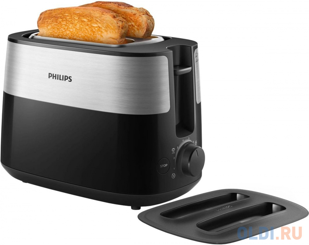 Тостер Philips HD2517/90 830Вт черный/серебристый