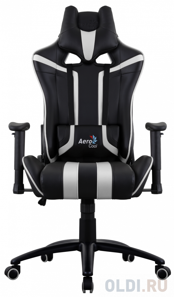 Игровое кресло Aerocool AC120 AIR-BW , черно-белое, с перфорацией, до 150 кг, размер, см (ШхГхВ) : 70х55х124/132.