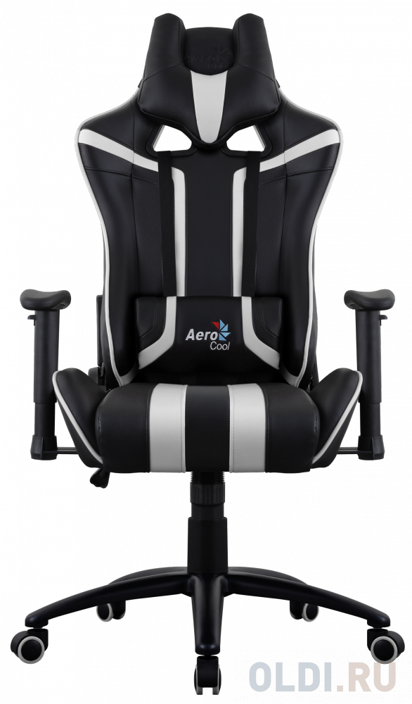 Игровое кресло Aerocool AC120 AIR-BW , черно-белое, с перфорацией, до 150 кг, размер, см (ШхГхВ) : 70х55х124/132. в Москвe