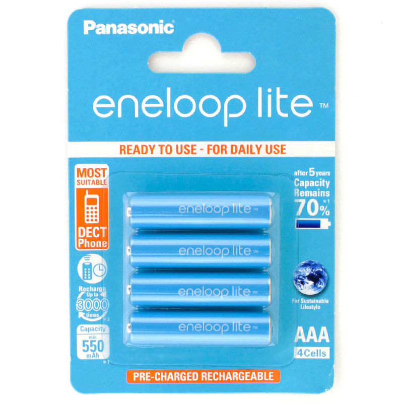Аккумулятор Panasonic Eneloop Lite AAA 550 mAh R2U (уп 4 шт)