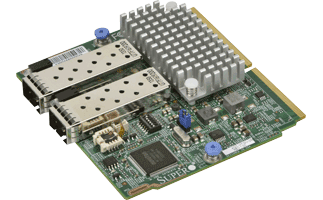 Сетевой модуль Supermicro, 2xSFP+, 10 Гб/с, PCI-E SIOM, Retail (AOC-MTGN-I2SM-O)