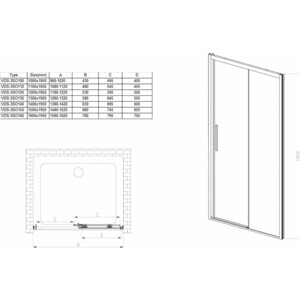 Душевая дверь Vincea Soft 140х195 прозрачная, черная (VDS-3SO140CLB) в Москвe