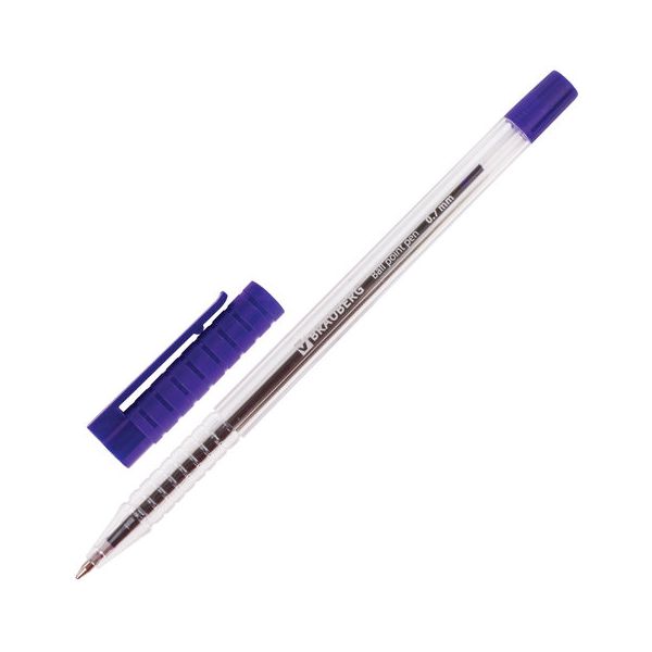 Ручка шариковая BRAUBERG Flash, СИНЯЯ, корпус прозрачный, узел 0,7 мм, линия письма 0,35 мм, BP183, (50 шт.)