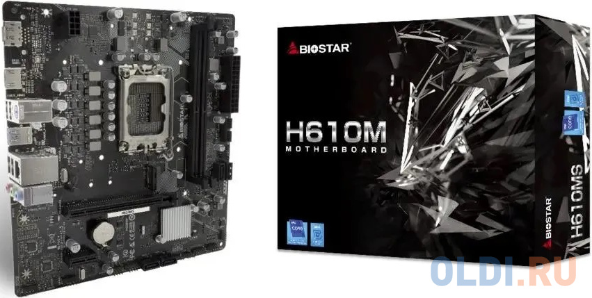 Материнская плата Biostar H610MS  Soc-1700 Intel H610 2xDDR4 mATX AC`97 8ch(7.1) GbLAN RAID+HDMI+DP в Москвe