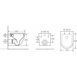 Комплект унитаза Grossman Tornado с сиденьем микролифт, инсталляцией Grohe и кнопкой хром (GR-4455SQ, 38772001)