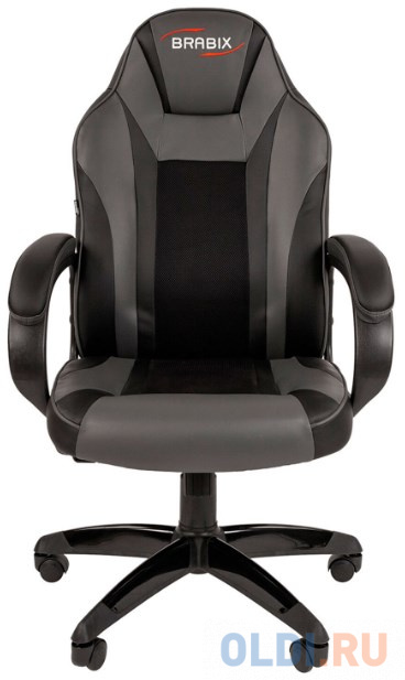 Кресло компьютерное BRABIX "Tanto GM-171", TW/экокожа, черное/серое, 532574, 7083502