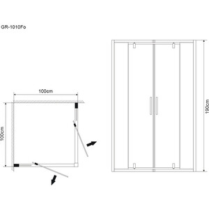 Душевой уголок Grossman Forta 100х100 прозрачный, хром (GR-1010Fo)