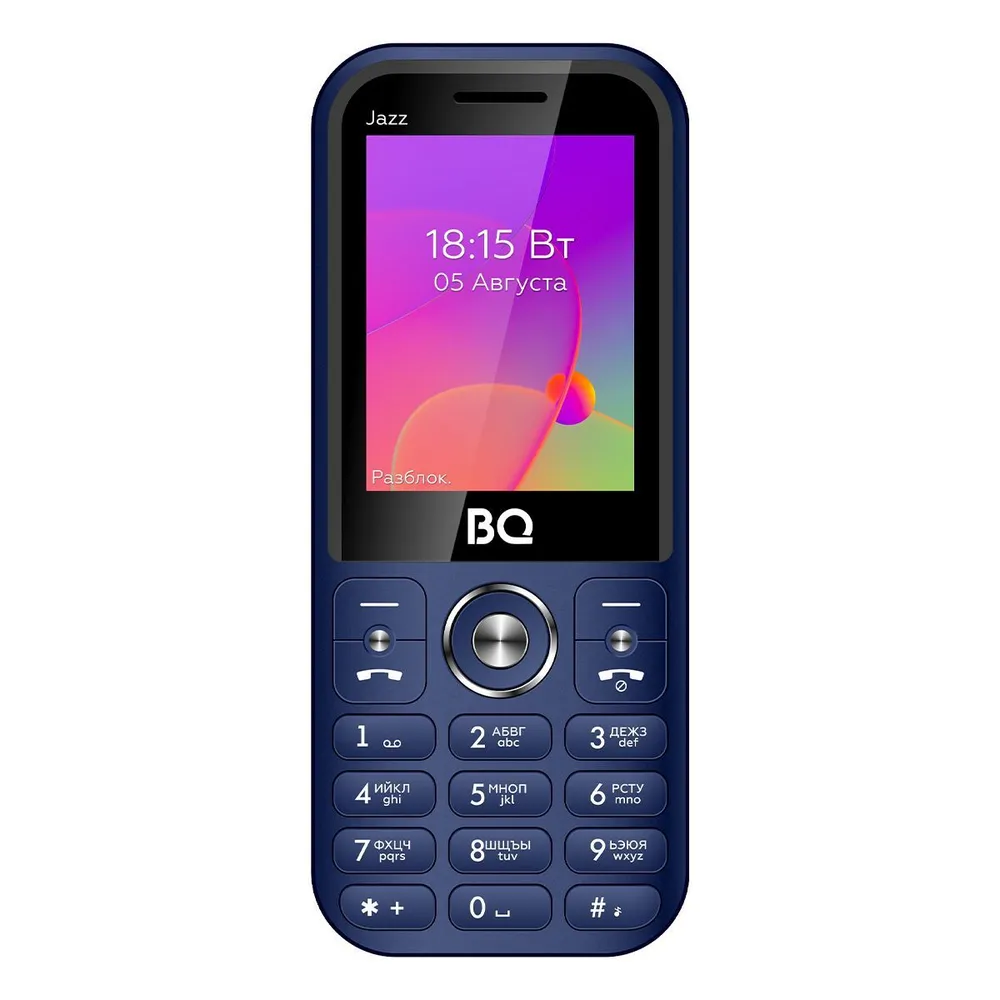 Мобильный телефон BQ 2457 Jazz, 2.4" 320x240 TFT, 32Mb, BT, 1xCam, 2-Sim, 2700 мА·ч, micro-USB, синий (2457 Jazz Blue)