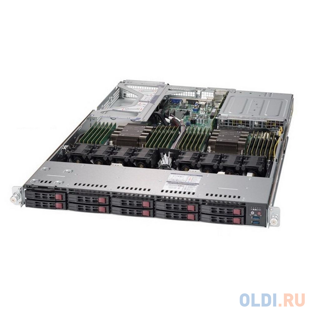 SYS-1029U-TR4 1U, 2xLGA3647 (up to 205W), iC621 (X11DPU), 24xDDR4, up to 10x2.5 HDD, 4x1GbE, 2x PCIEx16, 1x PCIEx8 LP, 1x PCIEx8 internal LP, 2x 750W,