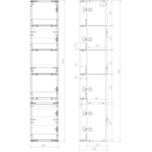 Пенал BelBagno Etna-M 30х150 правый, Bianco Lucido (ETNA-M-1500-2A-SO-BL-R) в Москвe