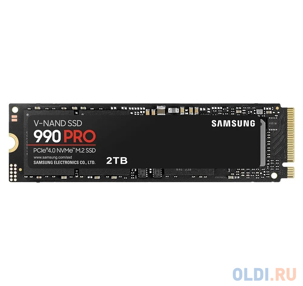 Твердотельный накопитель/ Samsung SSD 990 PRO, 2000GB, M.2(22x80mm), NVMe 2.0, PCIe 4.0 x4, V-NAND TLC, R/W 7450/6900MB/s, IOPs 1 400 000/1 550 000, D