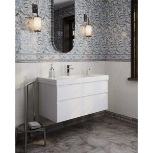 Тумба с раковиной Kerama Marazzi Cubo 100 белая (CUB.100.2\WHT.M, CU.wb.100)