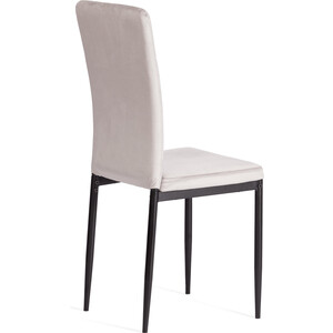 Стул TetChair VERTER (mod. 37-1), металл, флок, 47,8 х 41,5 х 97 см, Light grey (светло-серый) HLR14 / черный (20544)