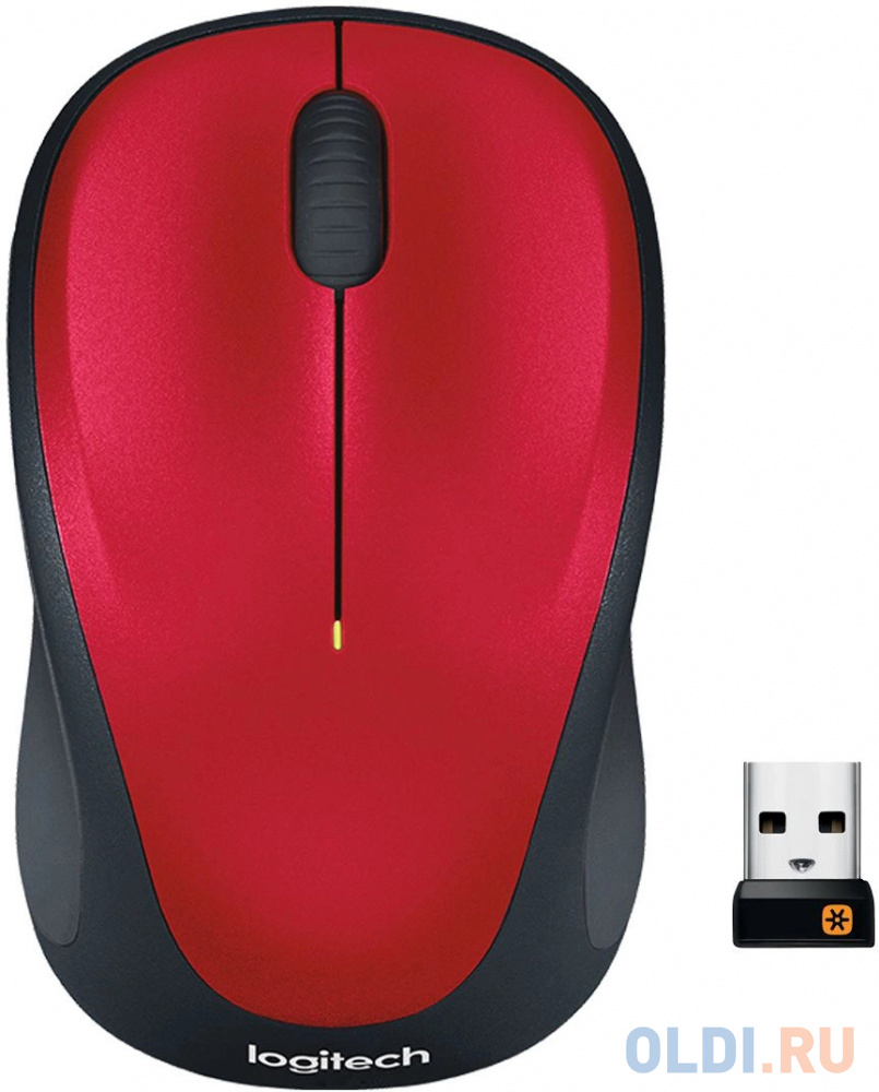 Мышь Logitech M235 красный/черный оптическая 1000dpi беспров. USB2.0 для ноутбука 2but (910-003412)