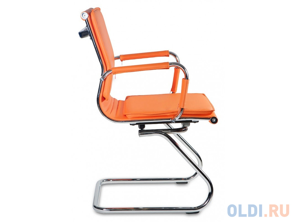 Кресло Buro CH-993-Low-V/orange низкая спинка оранжевый искусственная кожа полозья хром