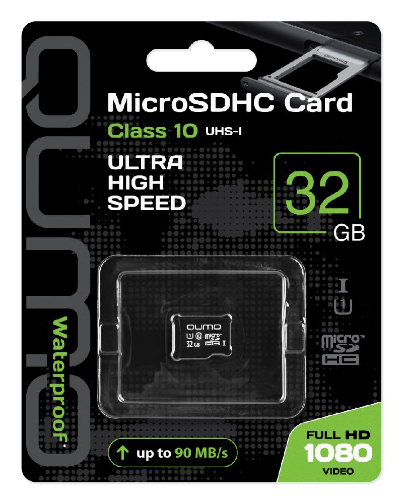 Карта памяти Qumo MicroSDHC 32Gb Class 10 UHS-I 3.0 QM32GMICSDHC10U1NA
