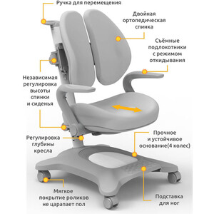 Детское кресло Mealux Delta G (Y-420 G) обивка серая однотонная