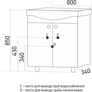 Мебель для ванной Mixline Людвиг 80 белая, патина серебро в Москвe