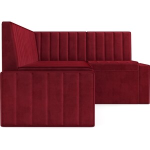 Кухонный угловой диван Mebel Ars Вермут (Бархат красный STAR VELVET 3 DARK RED) 211х83х141 см (M11-23-1)