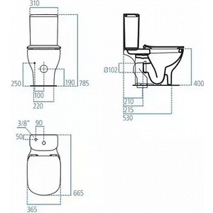 Унитаз-компакт безободковый Ideal Standard Tesi AquaBlade с сиденьем микролифт (T008701, T356801, T352701) в Москвe