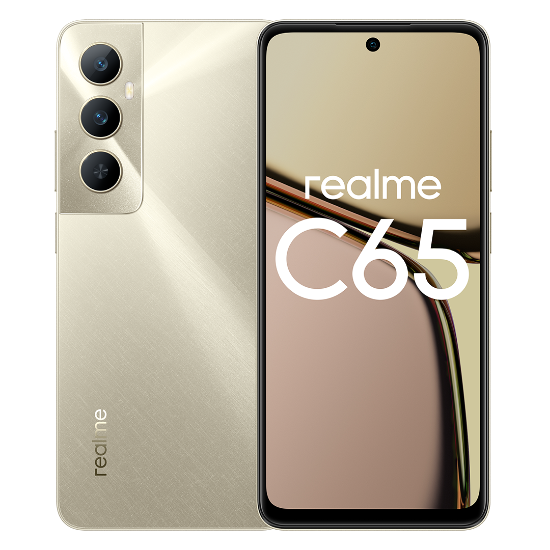 Смартфон Realme C65, 6.67" 1604x720 IPS, MediaTek Helio G85, 8Gb RAM, 256Gb, 3G/4G, Wi-Fi, BT, 2xCam, 2-Sim, 5000 мА⋅ч, USB Type-C, Android 13, золотистый