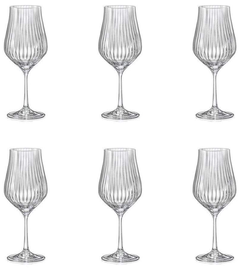 Набор бокалов для вина TULIPA OPTIC 6шт 450мл CRYSTALEX CR450101TO