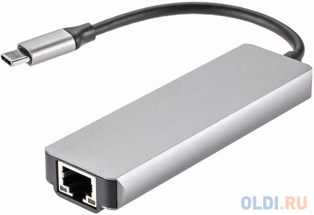 Адаптер USB 3.1 Type-Cm ->HDMI A(m) 4K@30Hz, RJ45, 2XUSB3.0, PD, iOpen <ACU435M>