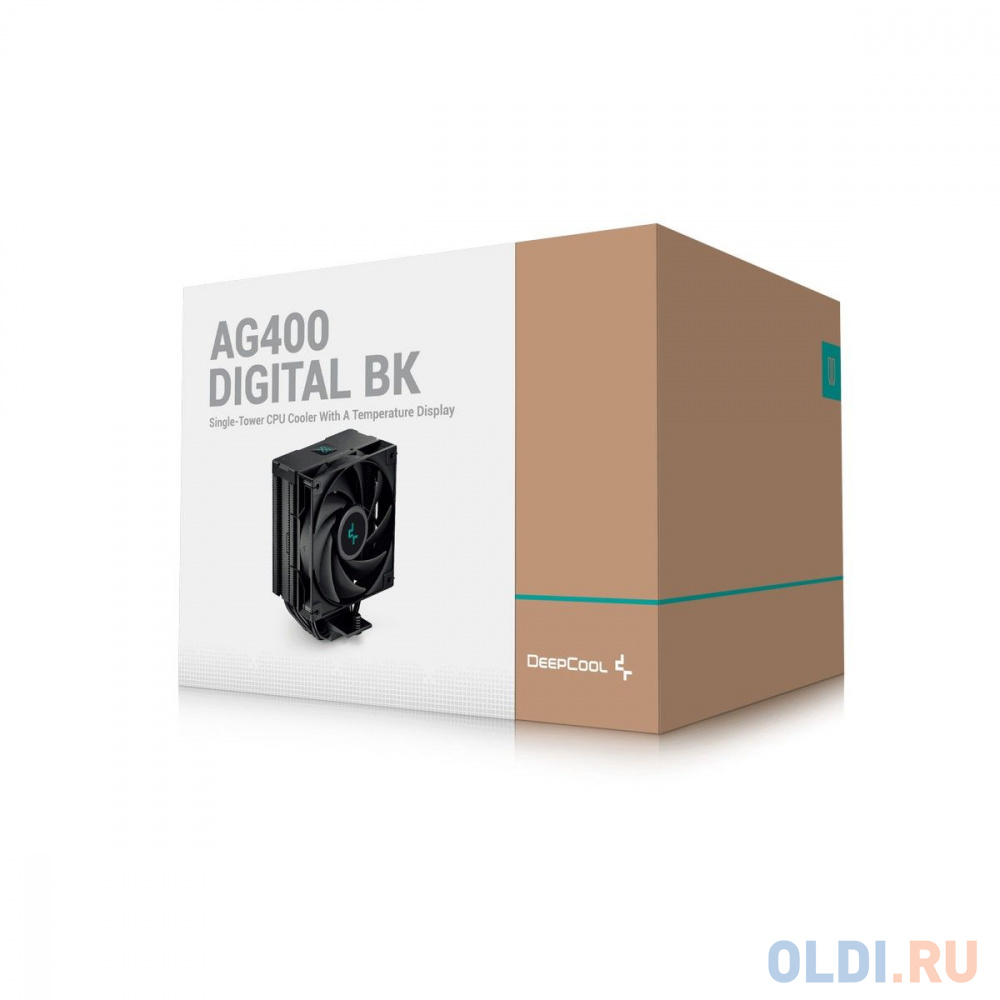 DEEPCOOL AG400 DIGITAL BK LGA1700/1200/115X/AM5/AM4 (9шт/кор, TDP 220W, PWM, Fan 120mm, 4 тепл. трубки, черный) RET в Москвe