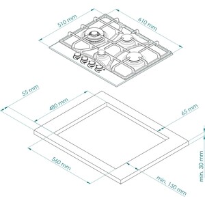 Газовая варочная панель Kuppersberg FS 604 C Bronze в Москвe