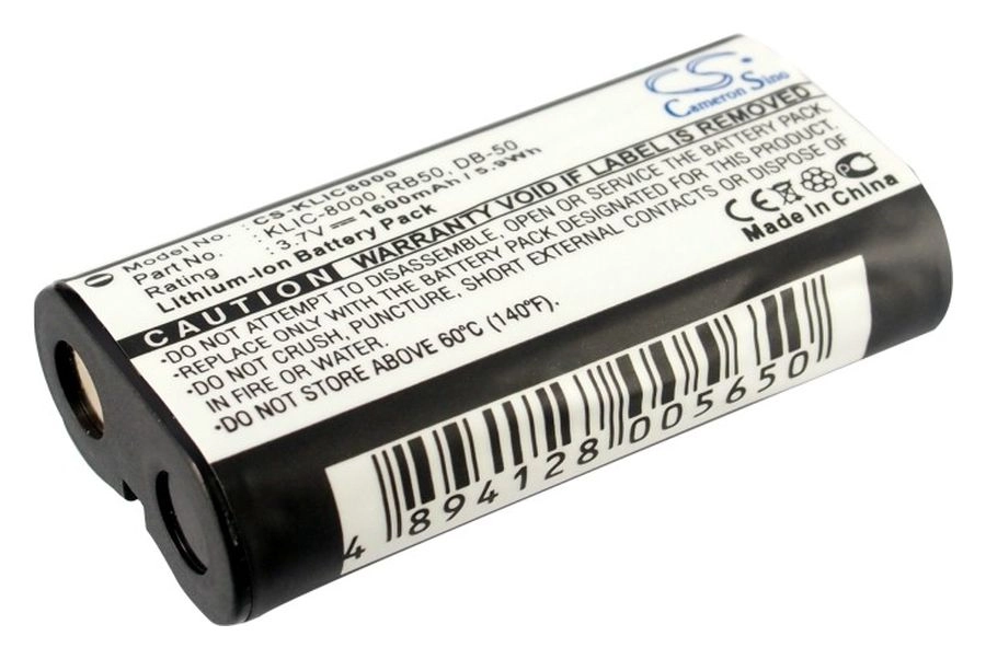 Аккумулятор CameronSino CS-KLIC8000/DB-50, KLIC-8000, RB50, 1600mAh, 3.7V для Kodak EasyShare Z612/Z712/Z812 Series