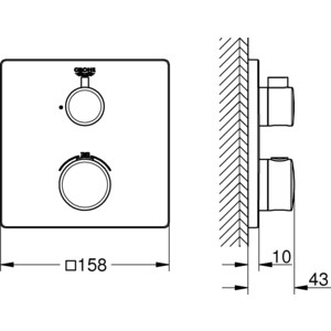 Термостат для душа Grohe Grohtherm для механизма 35600, хром (24078000)