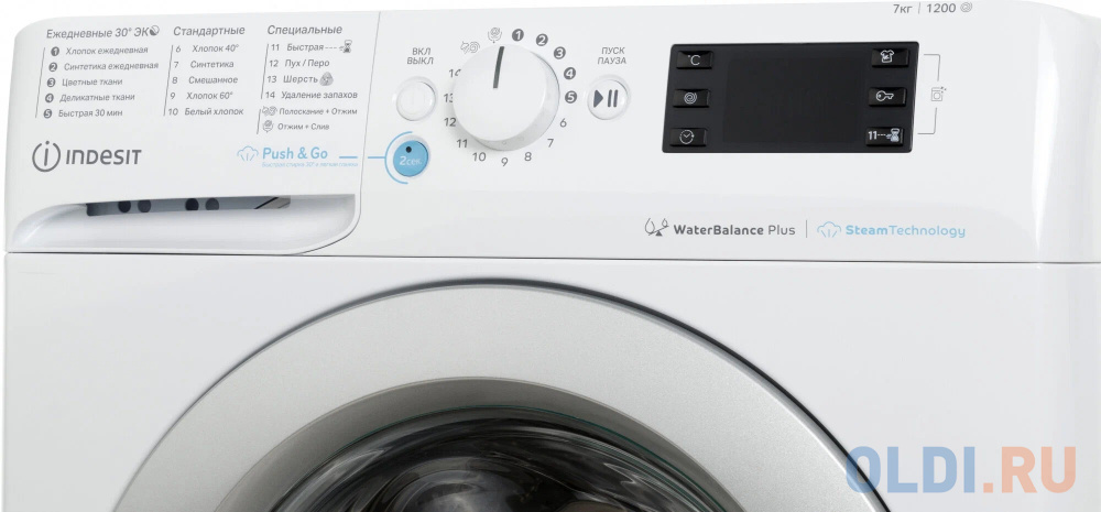 Стиральная машина Indesit BWSE 71252X WSV RU, с фронтальной загрузкой, с паром, 7кг, 1200об/мин