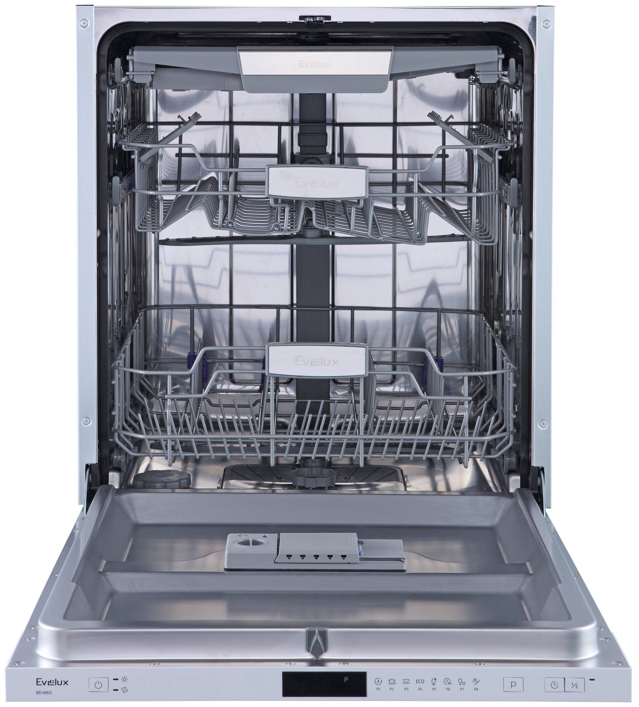 Посудомоечная машина встраиваемая полноразмерная Evelux BD 6002, серый (BD 6002)