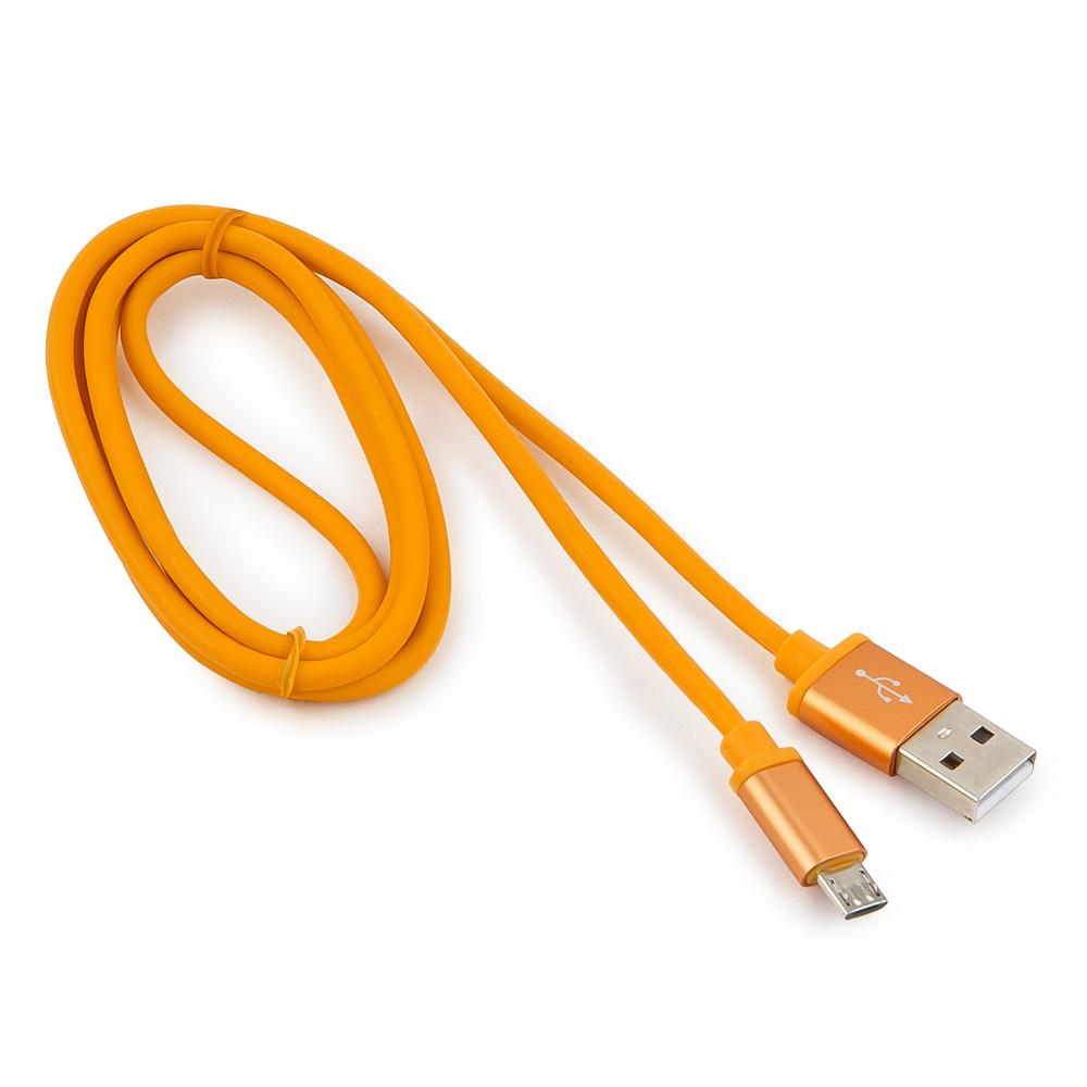 Кабель USB(AM)-micro(BM), Cablexpert, 1m, оранжевый, блистер (CC-S-mUSB01O-1M)