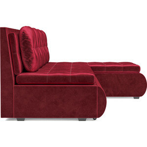 Угловой диван Mebel Ars Кормак (бархат красный STAR VELVET 3 DARK RED)