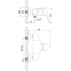 Смеситель для душа Lemark Poseidon (LM4233C)