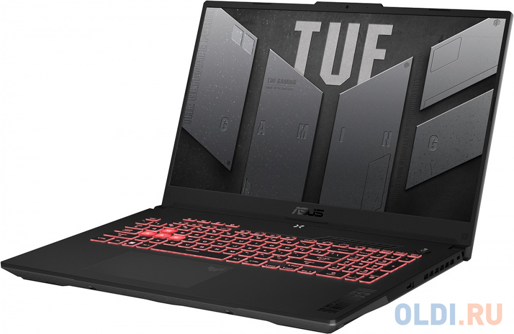 Ноутбук Asus TUF Gaming A17 FA707NV-HX079 Ryzen 7 7735HS 16Gb SSD512Gb NVIDIA GeForce RTX4060 8Gb 17.3" IPS FHD (1920x1080) noOS grey WiFi BT Cam