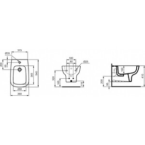 Биде Ideal Standard Esedra подвесное (T281501)