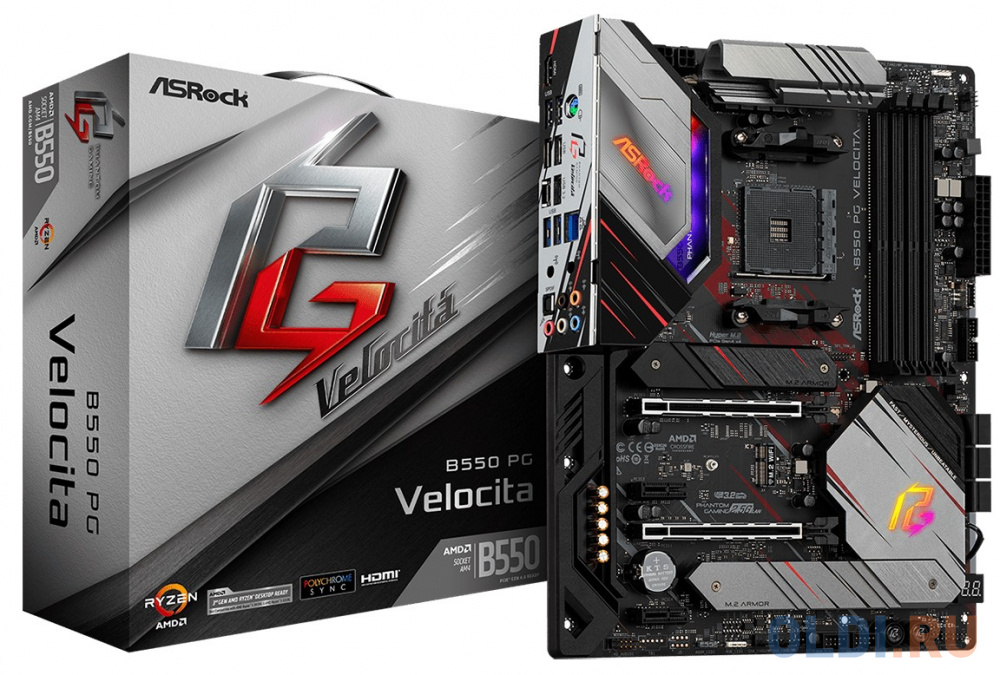 Материнская плата ASRock B550 PG VELOCITA Socket AM4 AMD B550 4xDDR4 2xPCI-E 16x 2xPCI-E 1x 6 ATX Retail