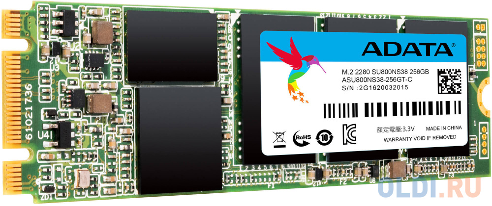 Твердотельный накопитель SSD M.2 256 Gb A-Data Ultimate SU800 Read 560Mb/s Write 520Mb/s 3D NAND TLC ASU800NS38-256GT-C